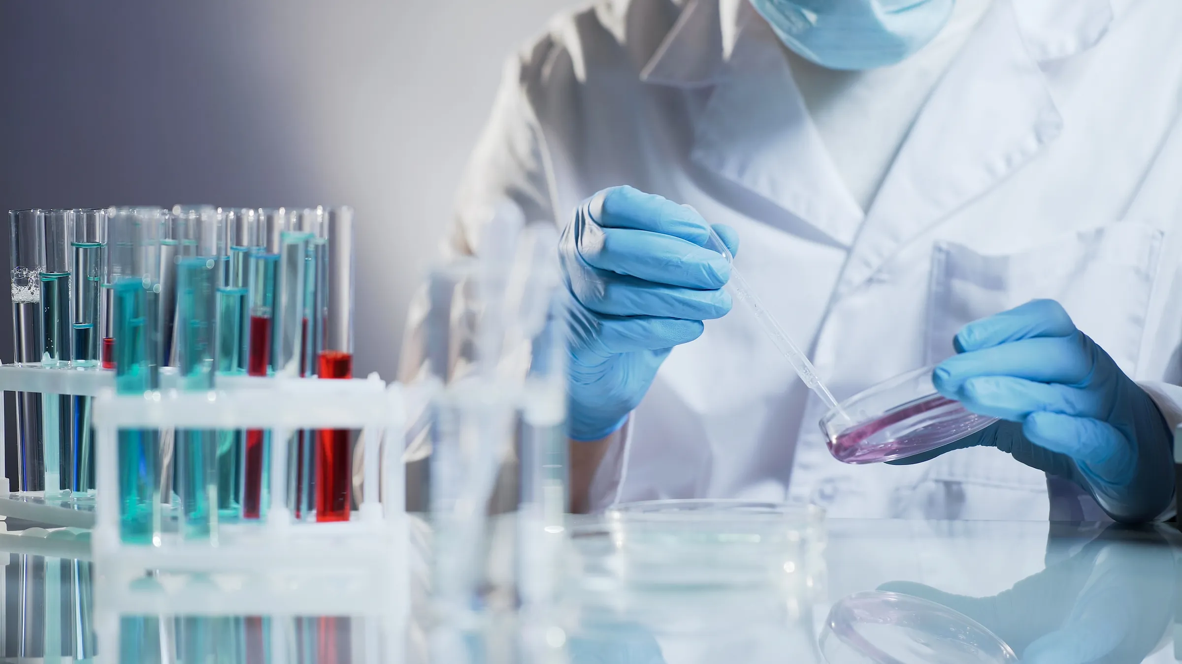 Lab researcher working on spicule purification